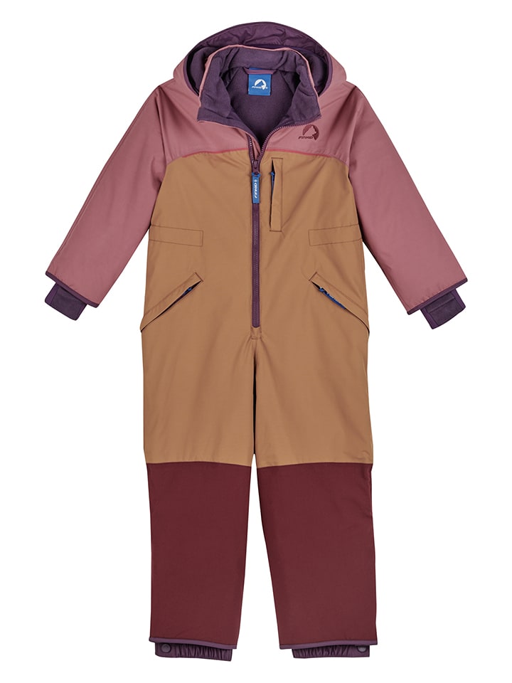 finkid Schneeanzug "Vilkas" in Hellbraun/ Rosa/ Rot - 110/120