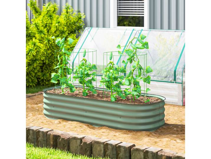 Outsunny Jardinière Acier Vert 150x62cm