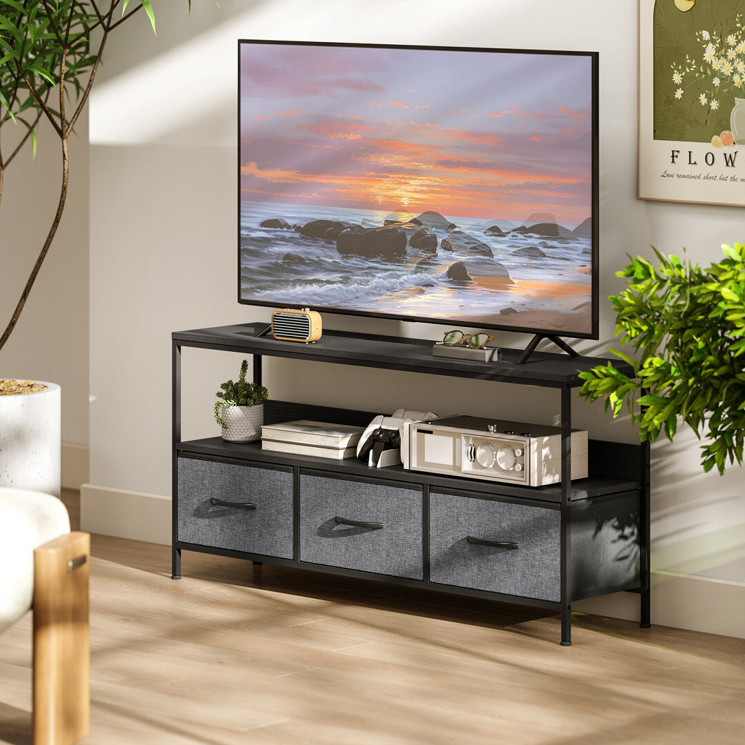 17 Stories Unfinished TV Stand for TVs up to 55" Black 55"