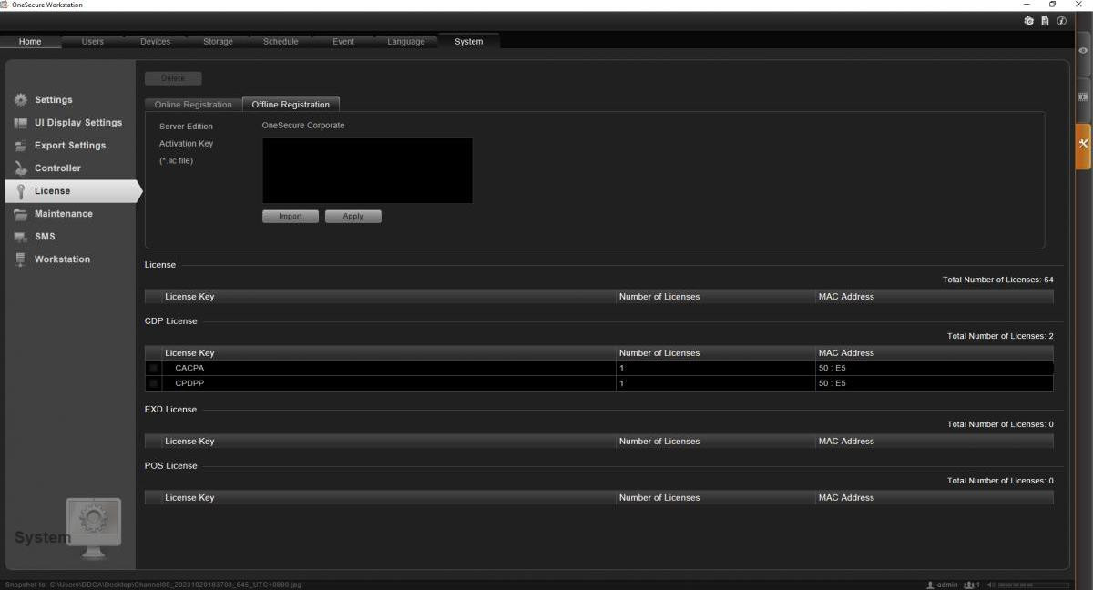 LevelOne FCS-9364T OneSecure videosoftware licentie