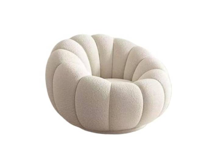 Lazy Sofa, cremefarbener Stoff, komprimierter Akzentstuhl, Wohnzimmer Vakuumkomprimiertes Kürbis-Bodensofa mit geformtem Schaumstoff, Leinenstoff for Schlafzimmer und Wohnzimmer(White)
