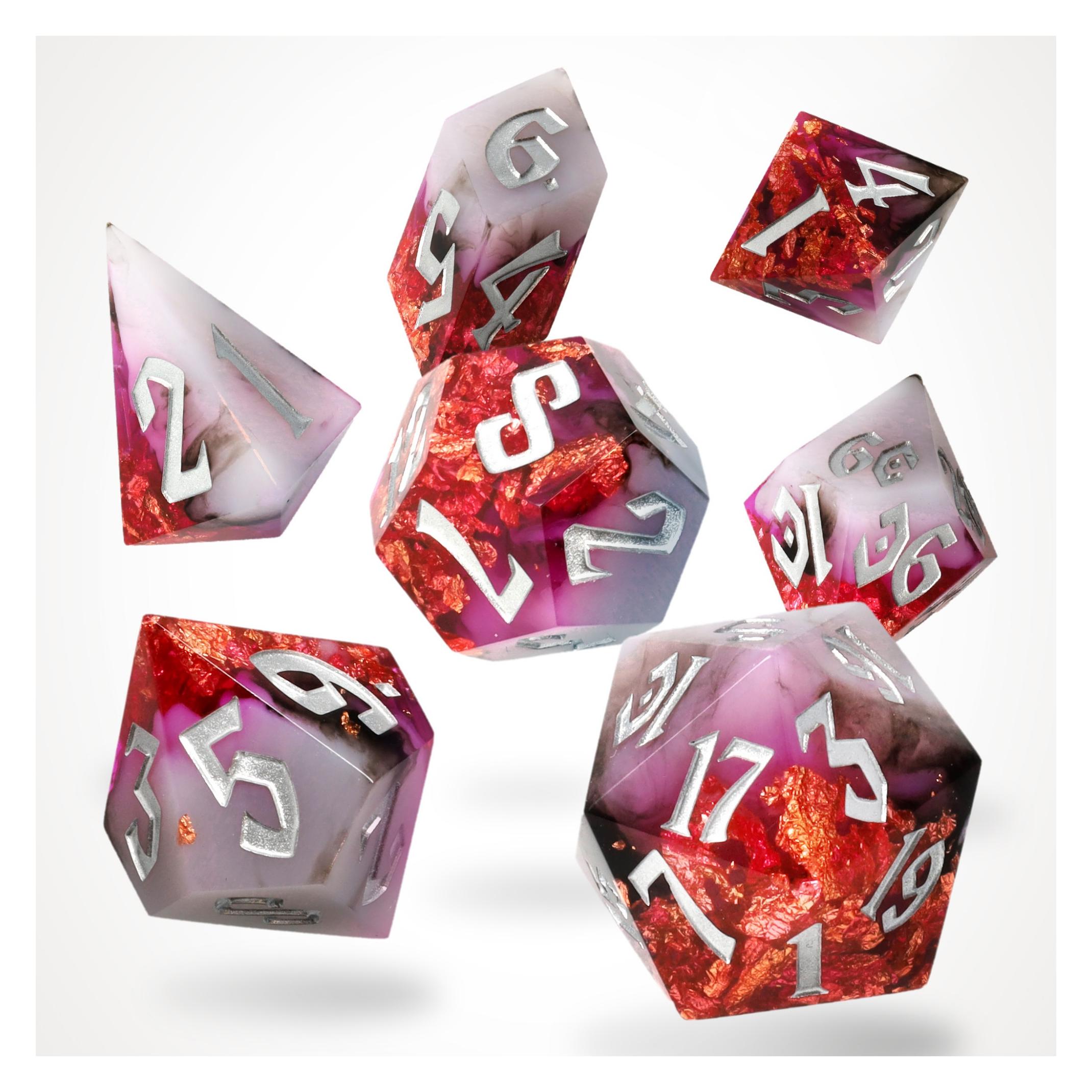 Glass Staff Ruby Rift Sharp Edge Resin RPG Dice Set (70382334)