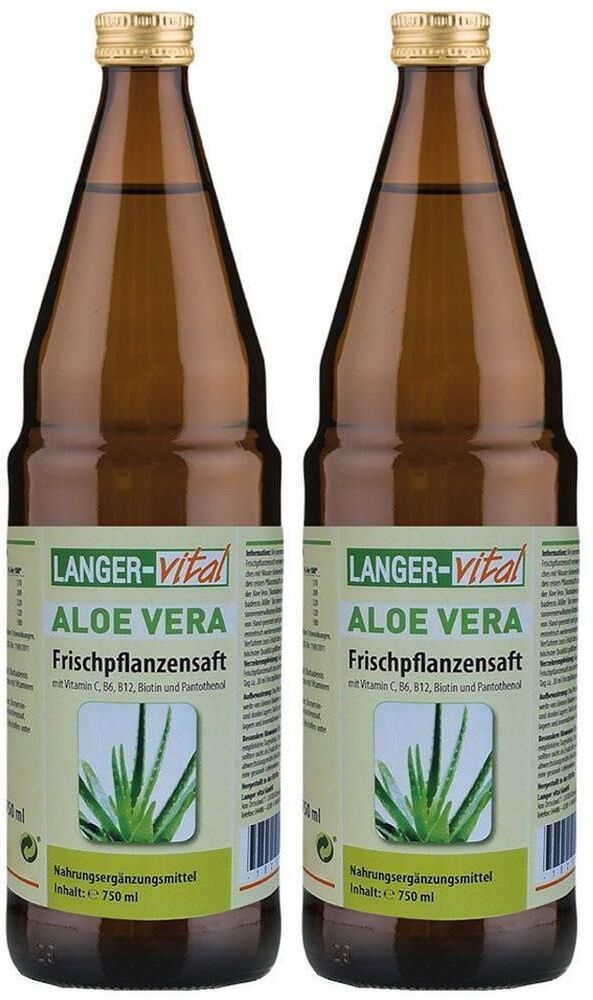 LANGER-vital Aloe Vera 99,6%+Vitamine Saft 2x 2x750 ml