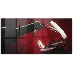 WANDUHR aus Glas 60x30 cm - Weinglas