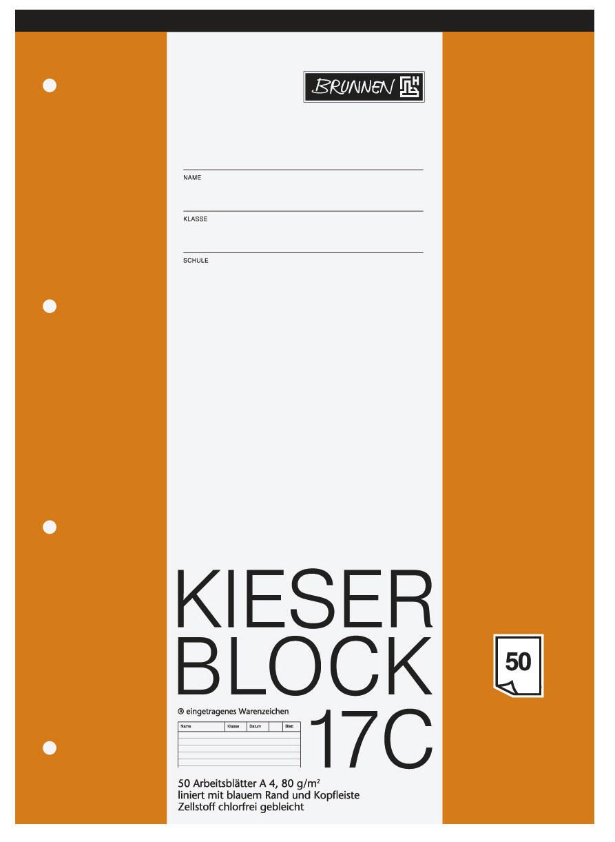 BRUNNEN Arbeitsblock DIN A4 liniert 1042927