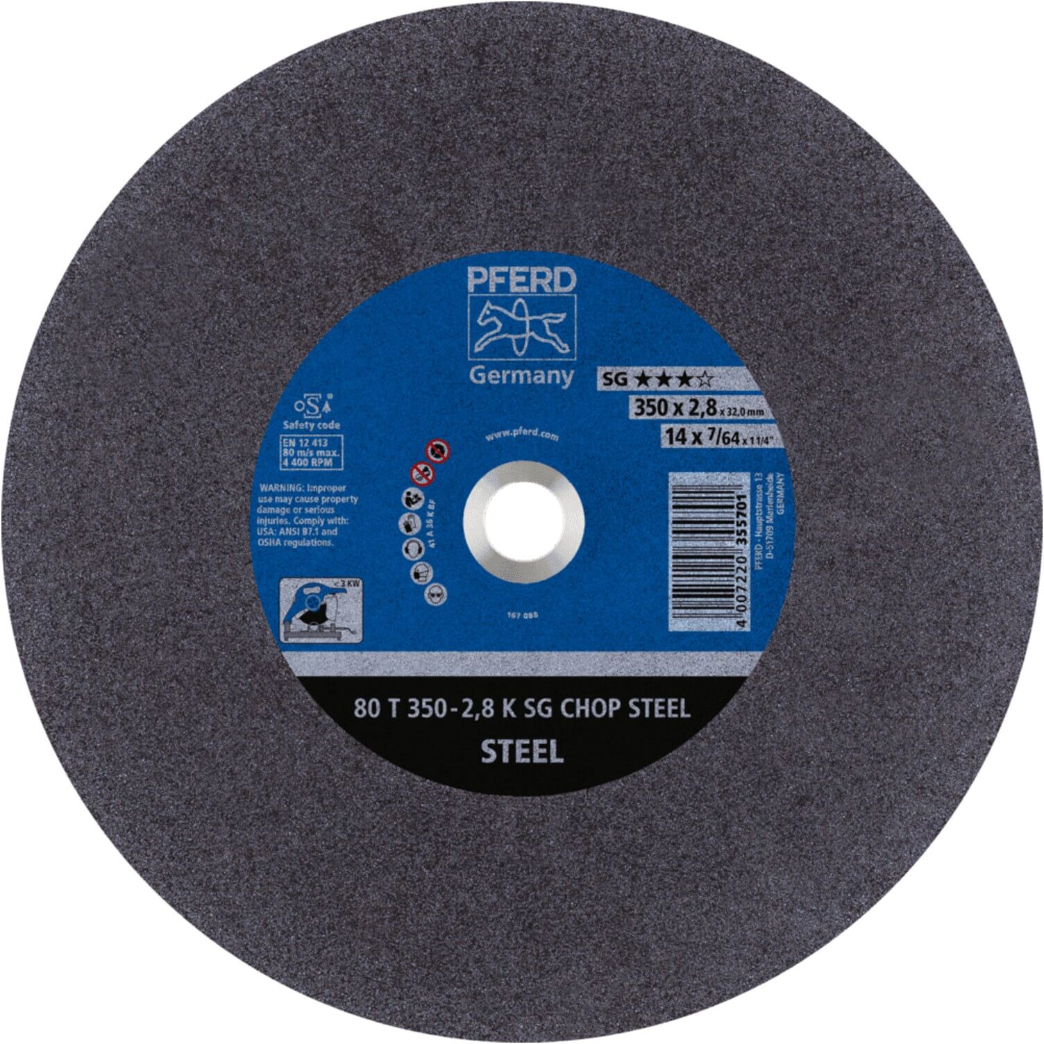 PFERD TOOLS Trennscheibe Metallkreissäge T 350x2,8x32 mm Leistungs-Li. SG CHOP STEEL für Stahl (66323571)