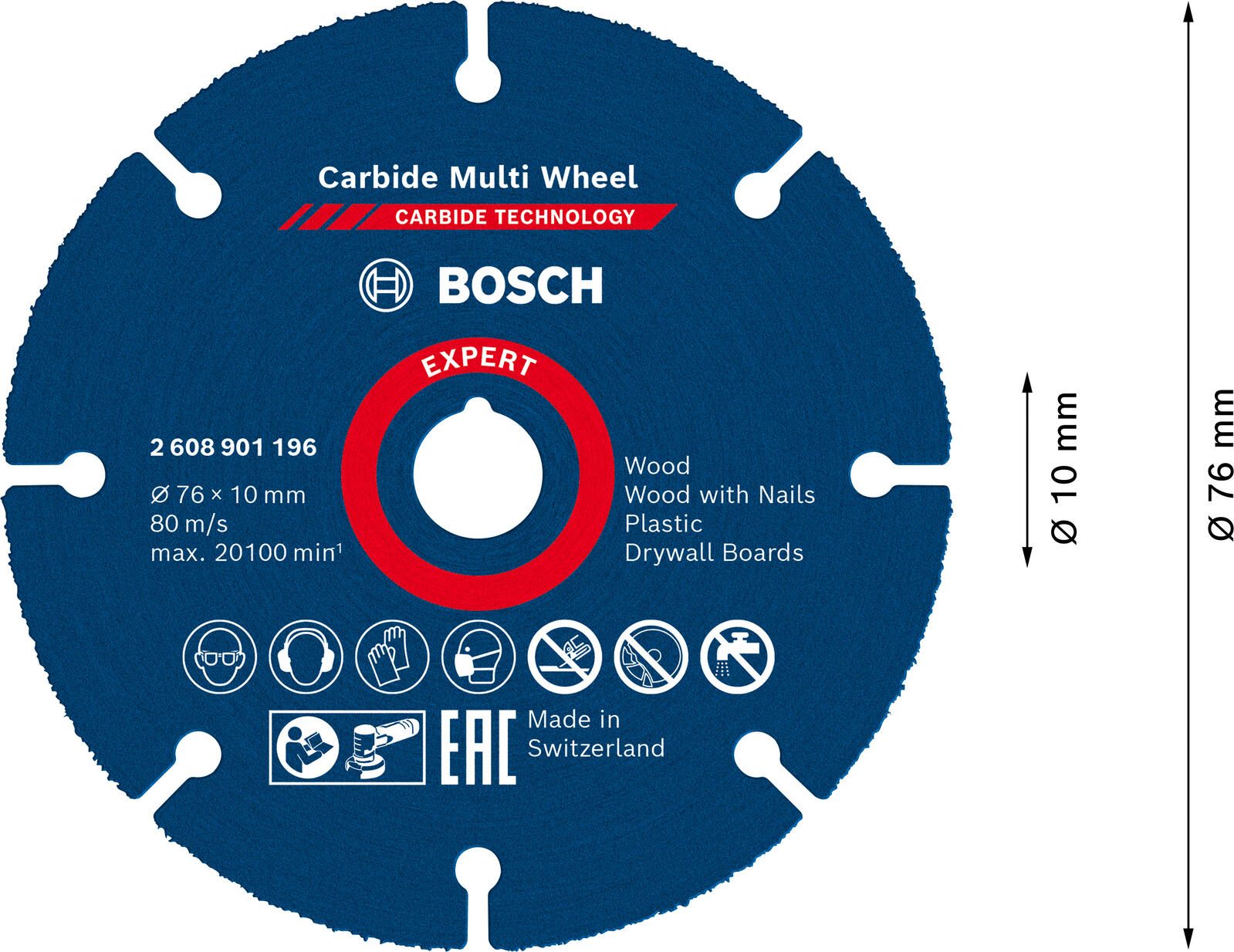 BOSCH Trennscheibe EXPERT Carbide Multiwheel 2608901196