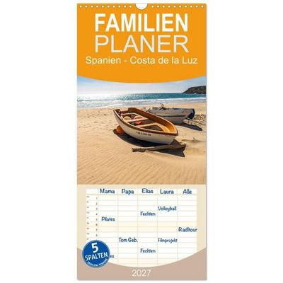 Familienplaner 2027 - Spanien - Costa de la Luz mit 5 Spalten (Wandkalender, 21 x 45 cm) CALVENDO