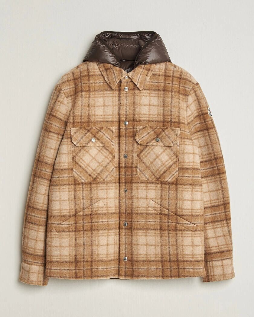 Moncler Nyvalin Shirt Jacket Brown Check