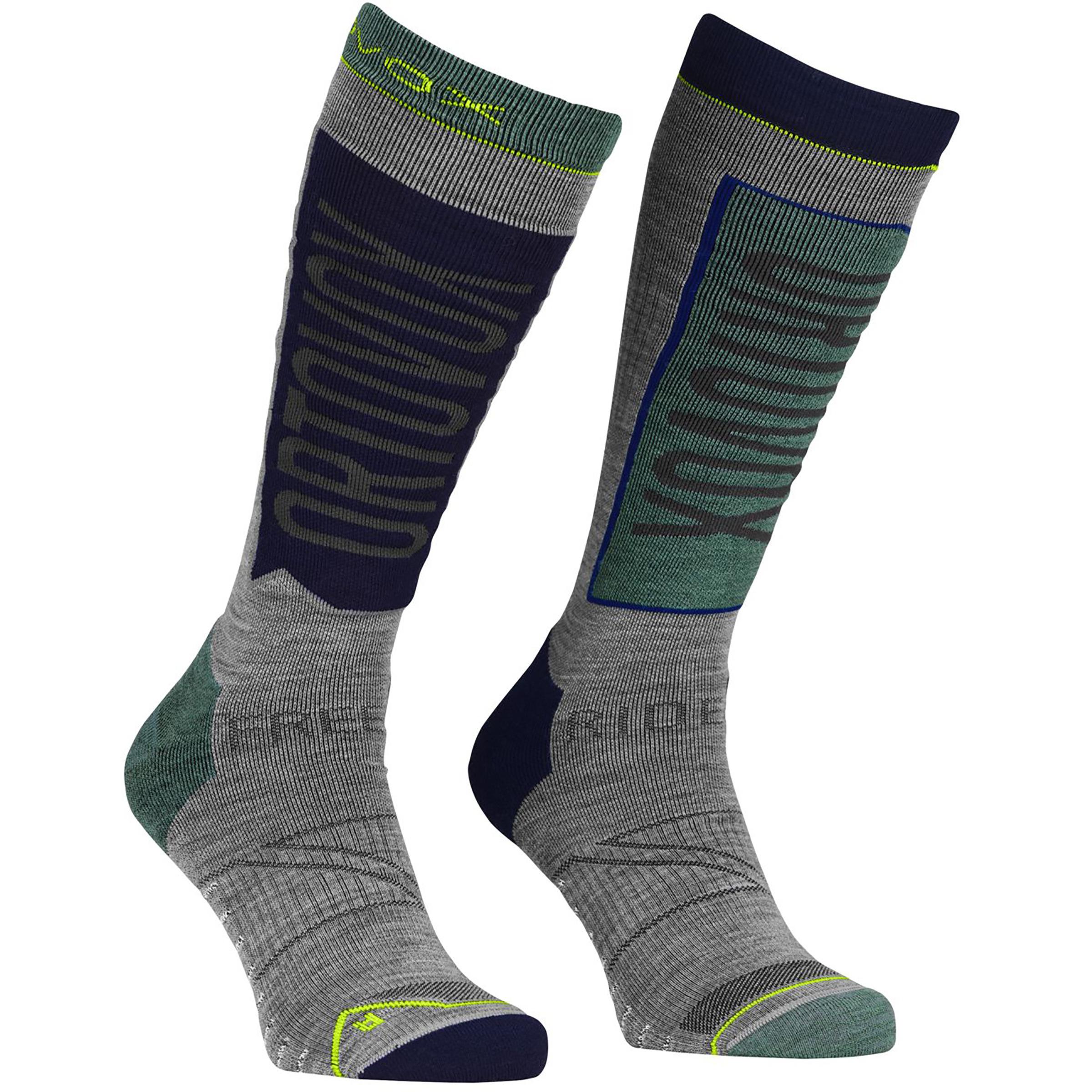 Ortovox Freeride Long Herren Skisocken gruen Größe 45 Trekking Kompressionseffekt Merinowolle