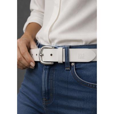 Ledergürtel H.I.S, Damen, Gr. 85, weiß, Rindsleder, unifarben, Gürtel Ledergürtel, in verschiedenen Farben mit dezenter Markenprägung - bis Gr. 125