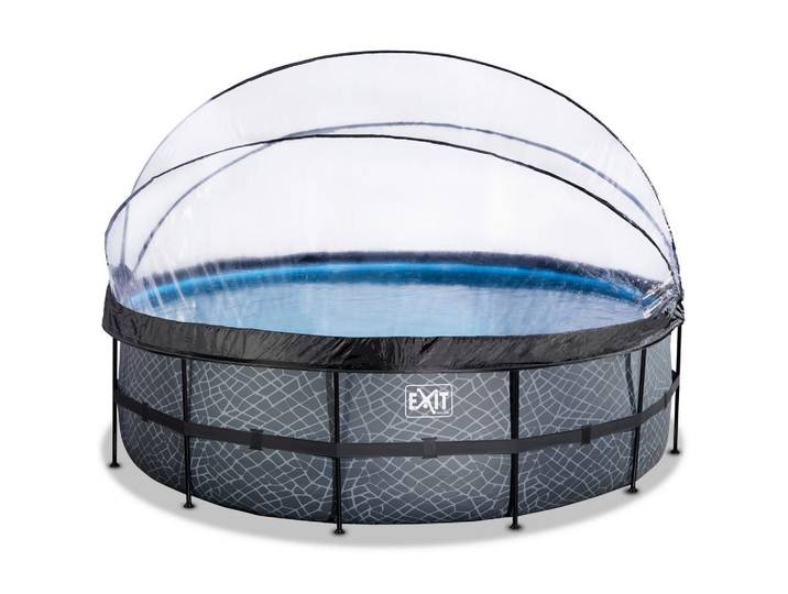 Exit Toys Exit Pool Stone 488X122, Grau, Metall, 122 cm, Freizeit & Co, Pools & Wasserspaß, Pools, Aufstellpools