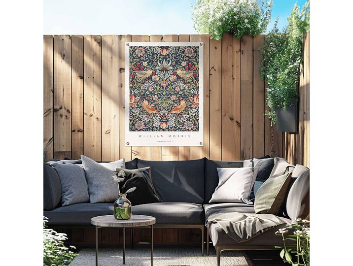 Poster extérieur William Morris Fraises PVC Multicolore/Multicolore 60 x 80 x 0cm