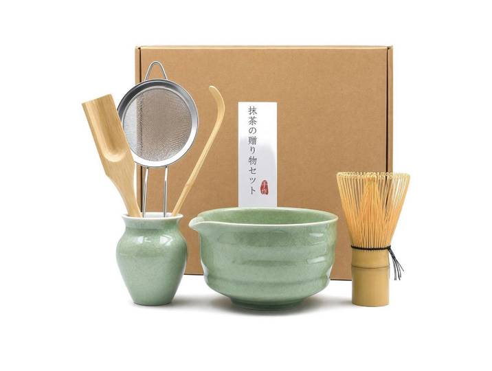Matcha Set 6-teiliges Set Grün, Keramik, 14x1.5x14 cm, Geschirr, Kannen & Karaffen, Kaffeezubehör & Teezubehör