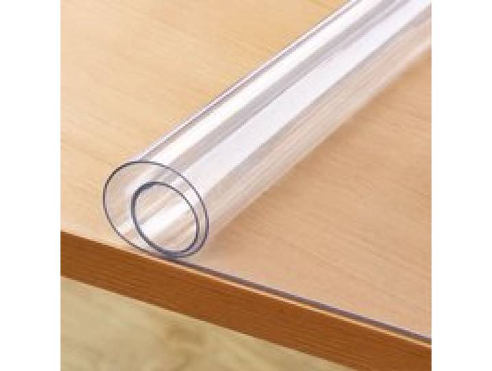 VEVOR Nappe Rectangle Transparente 91,8x185 cm Film de Table Transparent en PVC Épaisseur 1,5 mm avec Coins Arrondis Découper sur Mesure avec Nappe en Tissu 45x30 cm Protection de Table Transparente