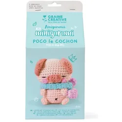 Graine Créative Minigurumi-Kit Schwein, Handarbeitsset, Mehrfarbig