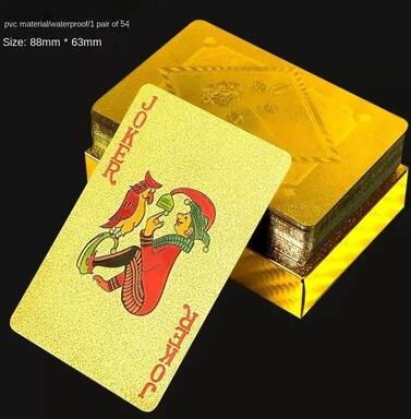 Useful Little Things Black Gold Waterproof Playing Cards Poker Set b 03