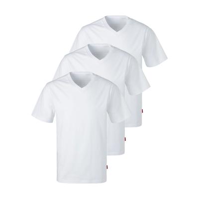 T-Shirt S.OLIVER, Herren, Gr. XXL, weiß, Jersey, Obermaterial: 100% Baumwolle, unifarben, Basic, bequem hüftbedeckend, V-Ausschnitt, abgesteppte Kante, Shirts T-Shirt, in uni
