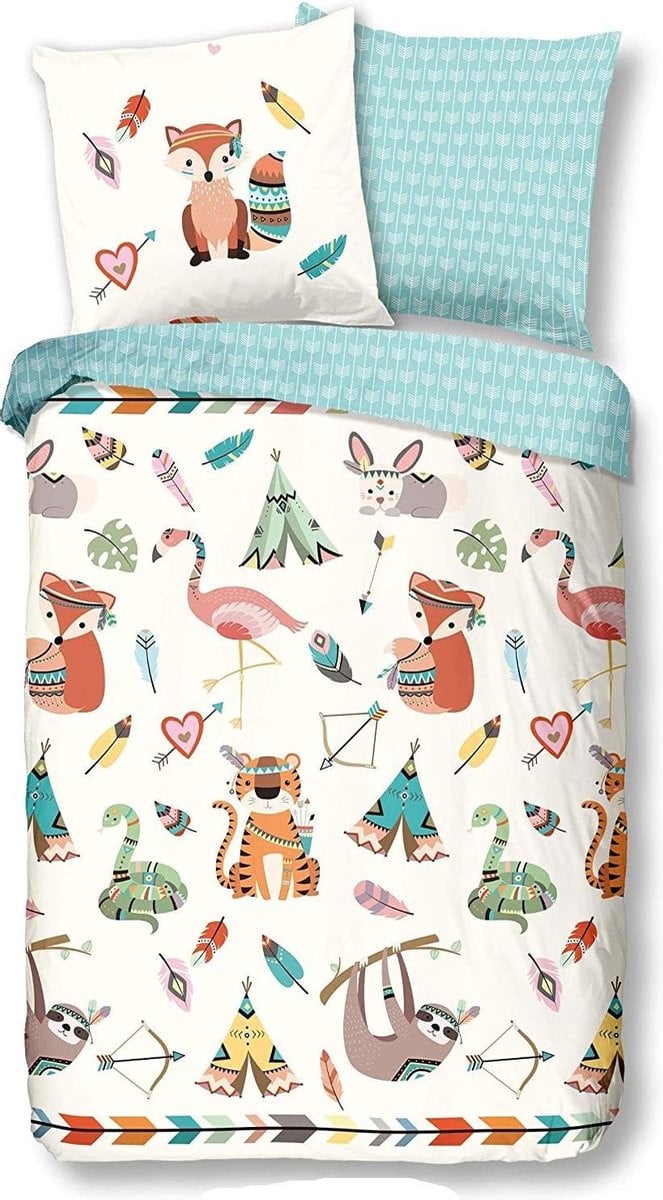 Good Morning Kinderdekbedovertrek Boho Dieren - Multi - 140 x 200 cm - Katoen