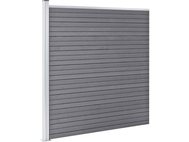 vidaXL WPC Zaun-Set 4 Quadrate + 1 Schräge 792x186 cm Grau