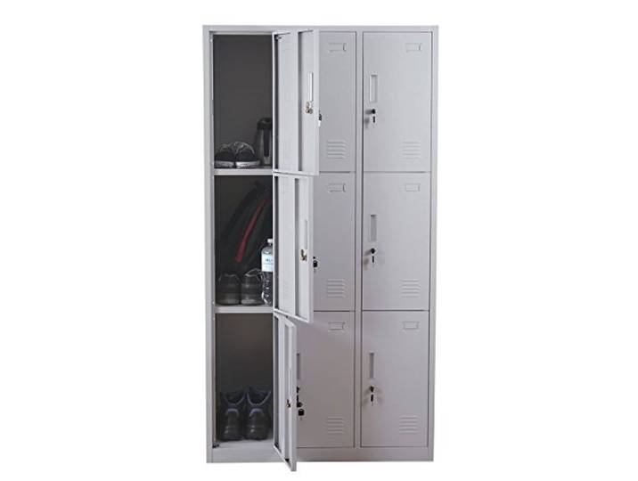 Mendler Schließfach Boston T829 Metall 9 Fächer - grau
