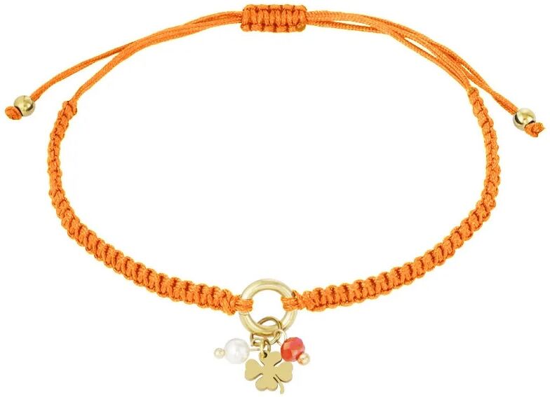 Freundschaftsarmband ADELIA´S "LIVAYA", orange, Armbänder, Damen, yehwang_16,5, Polyester, stylisch mit Kleeblattanhänger