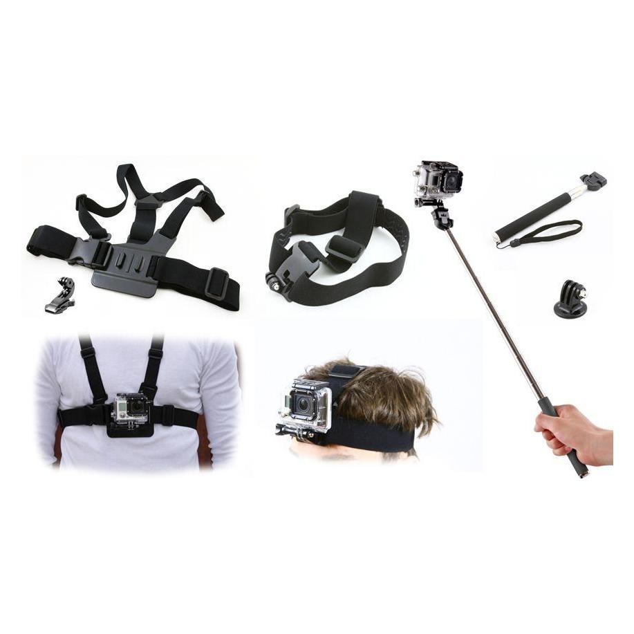 Xrec Zestaw 3w1 Monopod / Head Strap / Chest Mount Do Gopro Hero 4 3+ 3 2 1 (SB2748)