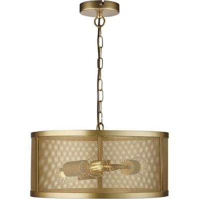 SEARCHLIGHT Hängeleuchte "Fishnet 3Lt Pendant", gold (matt, gold), 3, Ø 45cm H: 23cm, 1 Stk., Leuchten, Hängeleuchte