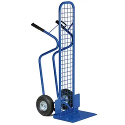 Stahl-Sackkarre mit Gitter, Tragfähigkeit 250 kg, Lufträder