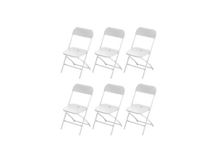 Chaises de réception pliantes – 6 chaises d'appoint en plastique et métal