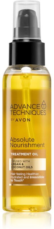 Avon Advance Techniques Absolute Nourishment huile nourrissante cheveux à l'huile d'argan à l'huile de coco 100 ml