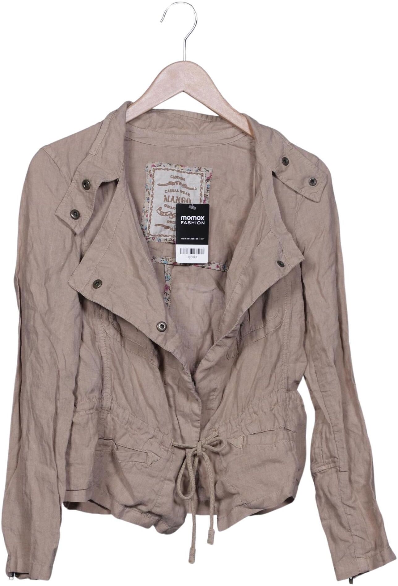 Mango Damen Jacke, Beige, Gr. L, Leinen - Second Hand