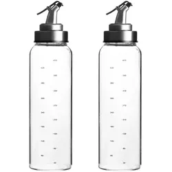 Intirilife 2-teiliges Ölspender Set Essig und Öl Flaschen aus Glas mit 450 ml Füllmenge - Öl Essig Spender Flasche