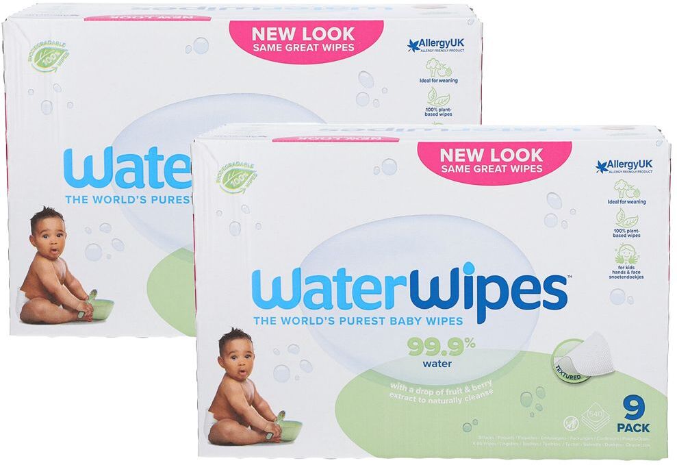 WaterWipes Snoetendoek Bio 9x60st x2 2x9x60 St Tücher