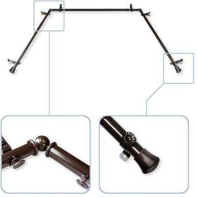 "InStyleDesign 13/16"" Bay Window Curtain Rod - 20-36 inches, 38-72 inches"