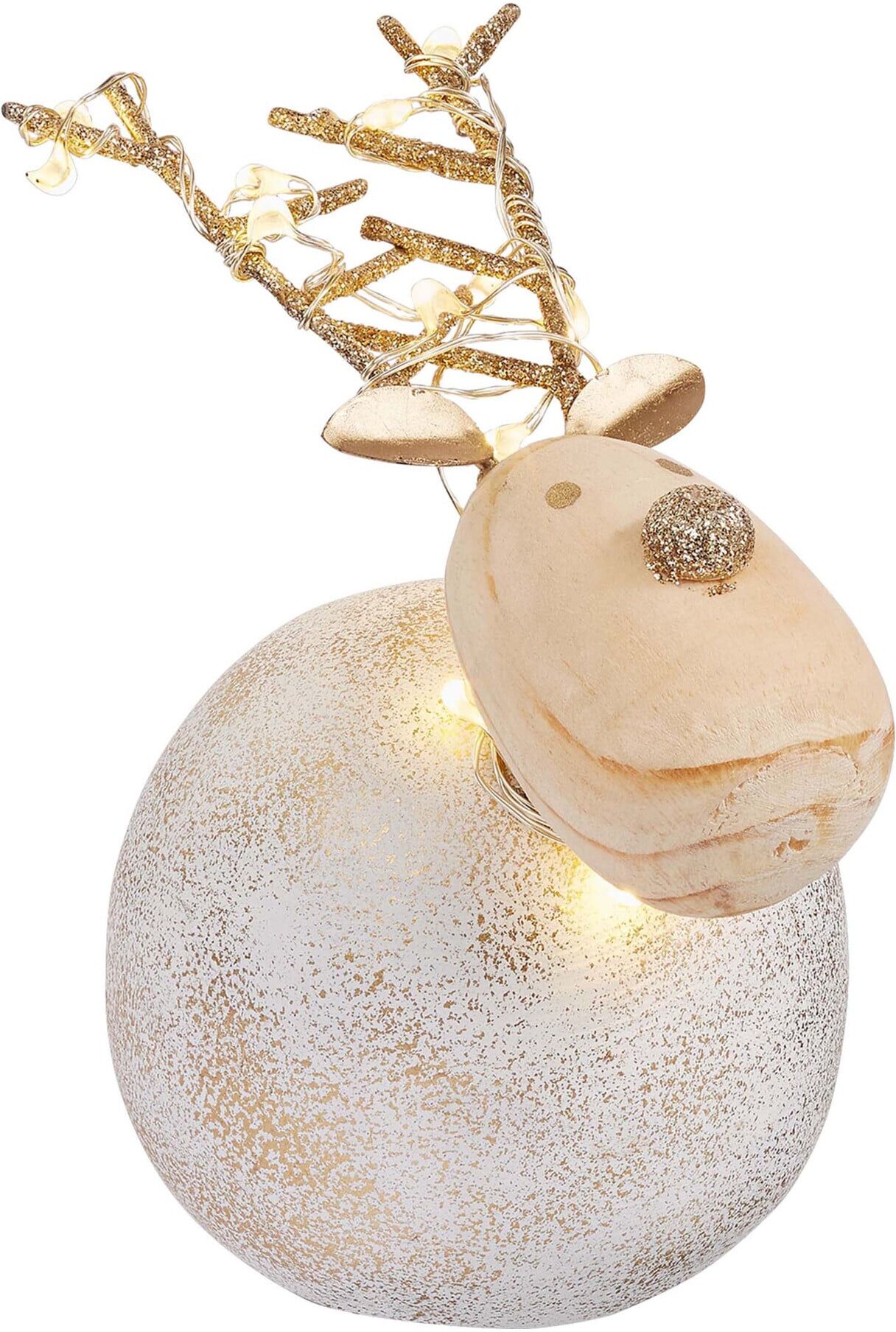 Hellum LED-Beton Rentier klein 524093 silberfarbenes Kupferkabel)