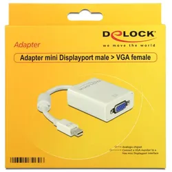 DELOCK Mini DisplayPort/VGA Adapterkabel weiß, St/Bu
