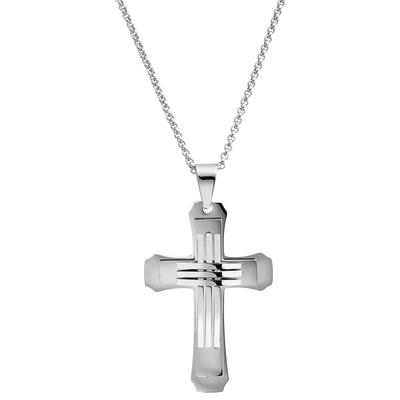 Kettenanhänger ADELIA´S "Anhänger – Kreuz Kreuzanhänger aus Edelstahl", silber, Schmuckanhänger, Damen, Edelstahl, Kettenanhänger, Ideal zum Verschenken – schlicht und stilvoll