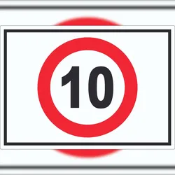 HB-Druck Tempo 10 km/h Geschwindigkeitsbegrenzung Aufkleber Symbol A4 (210x297mm)