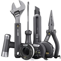 Deli, Werkzeugkoffer, Haushalts-Werkzeug-Set 8-teilig grau (8 Teile)