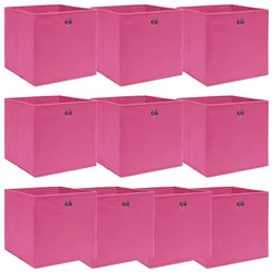 vidaXL Aufbewahrungsboxen 10 Stk. Rosa 32x32x32 cm Stoff