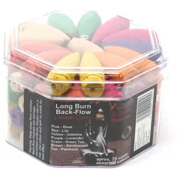 Long Backflow Incense Cones - Assorted Fragrances - 30 mins Burning time