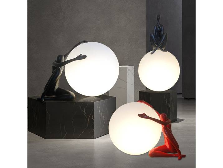 Lampe de Table boule ronde nordique lune humanoïde lampe de table boule à bulles pour salon chambre lampe de bureau design
