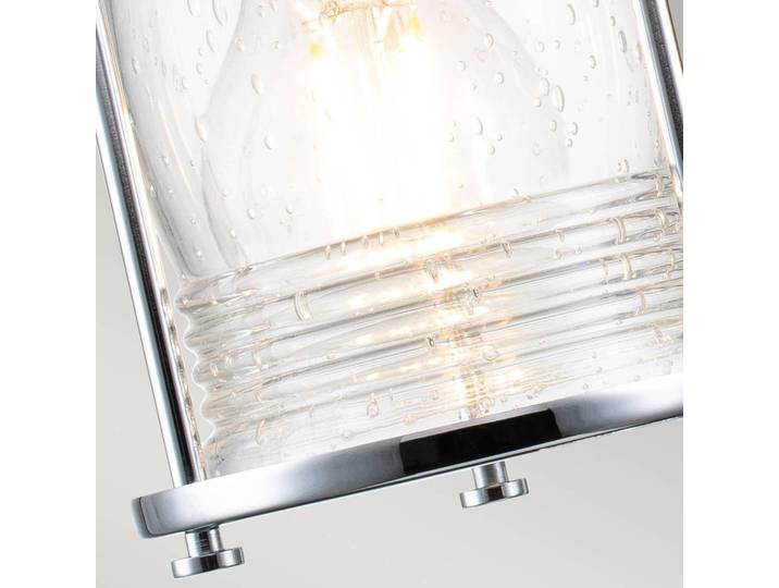 KICHLER Wandlampe Ashland Bay, dimmbar, chrom / silber, für Badezimmer, Metall, Industrielles Design, Wandleuchte, Wandlampe Bad
