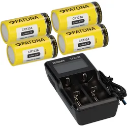 Set 4x CR123A + Xtar VC2 2-Schacht Lithium Ladegerät