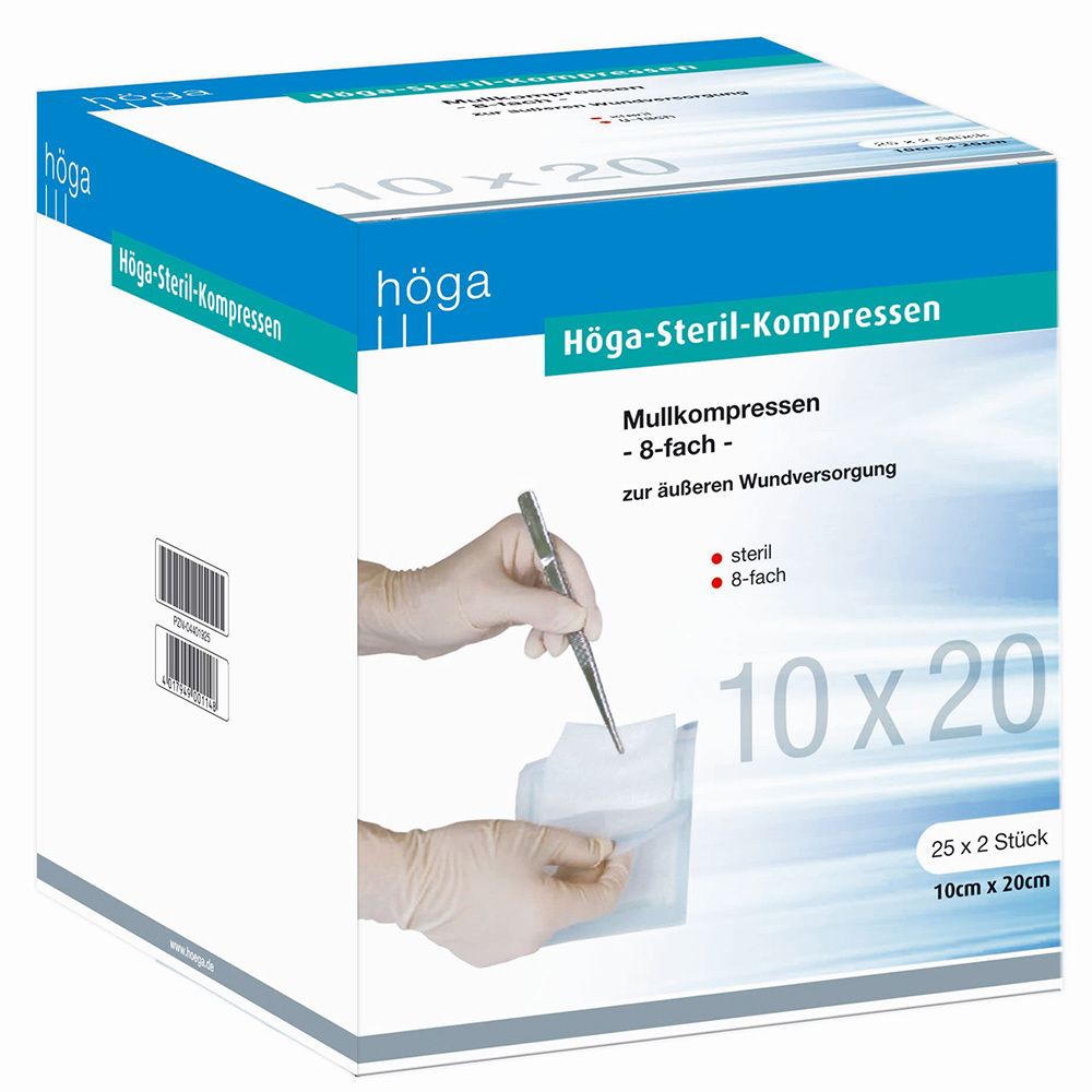 Höga-Kompressen 10x20 cm steril 8fach 25x2 St Kompressen