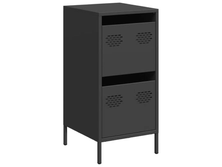 LASWWQMRF Sideboard Metall Schwarz 35x39x73,5cm Kommode mit 2 Schubladen Kompakter Beistellschrank aus Stahl für Flur und Schlafzimmer. Stabile Metallfüße bieten Pflegeleichtigkeit und Ordnung.