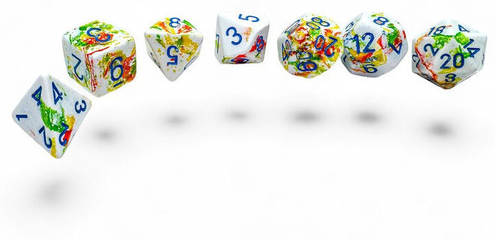 CHESSEX - Set de 7 dés Brush Breezy / Blue