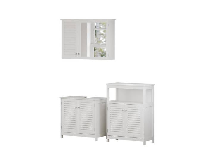 Vicco Badmöbel-Set Riad, Weiß, 3-teilig, 10 Fächer, nicht einzeln stellbar,Rechteckig, 60x58x35 cm, Badezimmer, Badmöbelsets & Badmöbelserien, Badmöbel-Sets