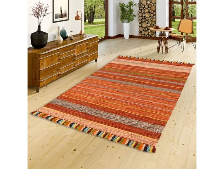 Tapis - PERGAMON - Kalleen - Naturel - Terracotta - 120x180 cm